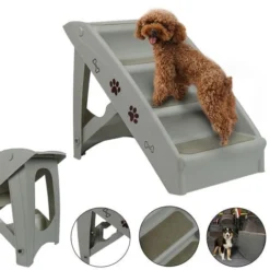 Escaliers Pour Chien Escalier Pliable En Plastique Pour Animal De Compagnie Avec Marches Antidérapantes, Aide à L'entrée De Lit Ou De Canapé HENGMEI