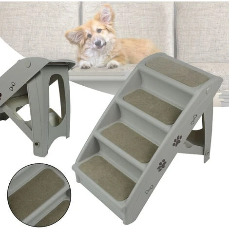 Escaliers Pour Chien Escalier Pliable En Plastique Pour Animal De Compagnie Avec Marches Antidérapantes, Aide à L'entrée De Lit Ou De Canapé HENGMEI – Image 3