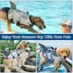 Gilet De Sauvetage Shark Pour Chiens, Gilets De Sauvetage Pour Chiens Avec Poignée De Sauvetage, Gilet De Sécurité Anti-déchirure, Gilet De Sauvetage Avec Une Excellente Flottabilité, Réglable