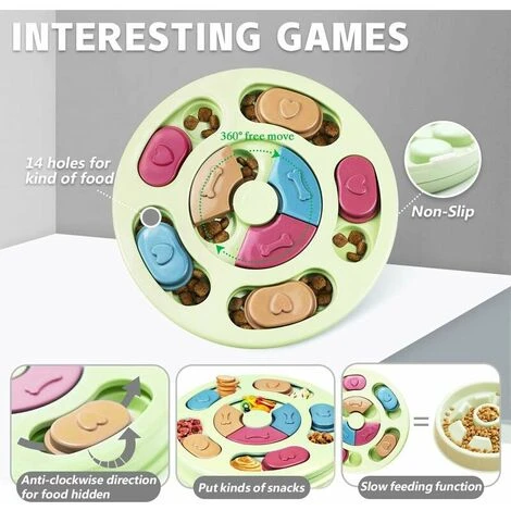 Jouet Pour Chien De Jeu De Puzzle Interactif, Distributeur De Friandises Pour L'entraînement De Chiens, Alimentation Amusante, Mangeoire Lente Au Design Coloré En ABS Pour Aider La Digestion Des Anima – Image 2