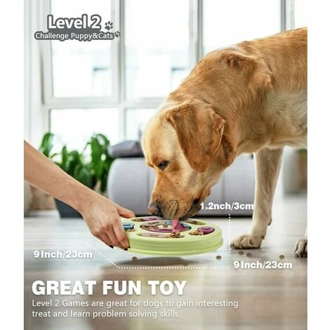 Jouet Pour Chien De Jeu De Puzzle Interactif, Distributeur De Friandises Pour L'entraînement De Chiens, Alimentation Amusante, Mangeoire Lente Au Design Coloré En ABS Pour Aider La Digestion Des Anima – Image 4