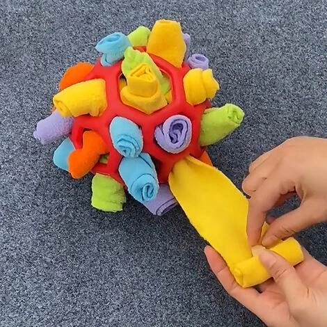Jouet De Nourriture Caché Pour Chien,Tapis De Jeu Pour Chiens Éducateurs,Jouet Interactif,Puzzle Tapis De Fouille Alimentation Lente Tapis Reniflant,Chien Sniff Ball Snuffle,Jouet De Balle à Renifler(