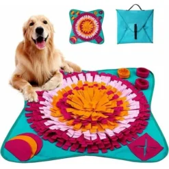 Tapis De Chien Snuffle Mat, Tapis Ducateurs Pour Chiens Dog Puzzle Toys Tapis De Fouille Alimentation Lente Jouet Tapis Reniflant De Chien Couverture Pliable (70 70 Cm)