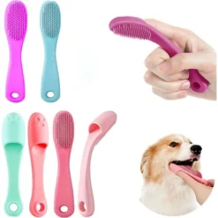 Brosse à Dents Pour Chien 6 Pièces Brosse à Dents Pour Chat Couvre-doigts En Silicone Pour Animaux De Compagnie Brosse à Dents Pour Chien Couvre-doigts Brosses à Poils Souples