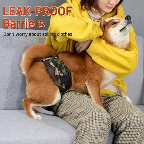 Couche Chien Male Lavable (Lot De 3) - Bandes Réutilisables Pour Chiens (Camo, L) – Image 2