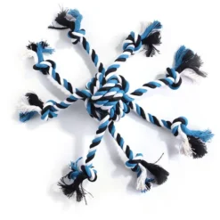 Jouet Corde Pour Chien Avec Balle Tissée En, 44 X 7 Cm, Bleu