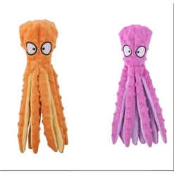 2 Pièces 32 Cm Jouet Pour Chien Qui Couine, Jouet Chien Peluche Indestructible, Jouets à Couinement Pour Chiens Chiot, Jouet Chien Interactif, Orange + Violet