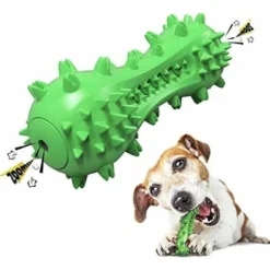 Jouet à Mâcher Pour Chien　Jouet Chien Nettoyable, Brosse à Dents Pour Chien, Jouet à Mâcher En Caoutchouc Solide Pour Petits Et Moyens Chiens, Vert