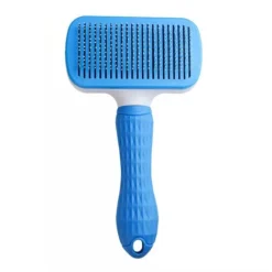 Brosse Chiens Chats, Autonettoyante Brosse Poils Morts Pour Chat Chien, Enlèvement Efficace Jusqu'à 95% Des Poils Morts Et Poils Tomentose, Adapté Pour Les Chiens Chats Cheveux Courts Et Longs (bleu)