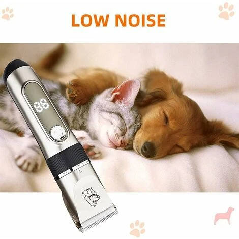 Tondeuse Chien IPX7 Professionnel Sans Fil Détachable Tondeuse Pour Chien Lames En Céramique Ecran LCD Charge Rapide Rasoir Chien Lame Détachable Et Lavable à Faible Bruit 5 Vitesses De Rotation H205 – Image 3