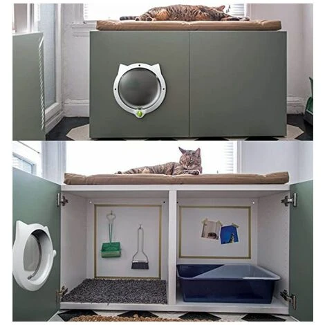 Chatière Chat Flip, Chatière Chien Chatière Blanc Hole – Image 3